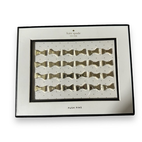 kate spade Other - Kate Spade Set of 24 Gold Metal Bow Tie Push Pin Tacks NEW